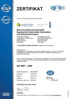 Unser neues Zertifikat nach DIN EN ISO 9001:2008  